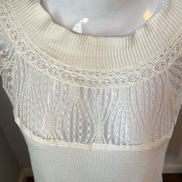 Free People Spring Valley Lace Trim Tunic White Size XS - Picture 3 of 8